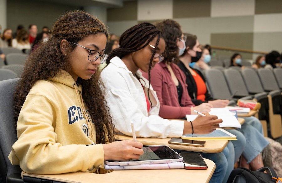 Students taking a test